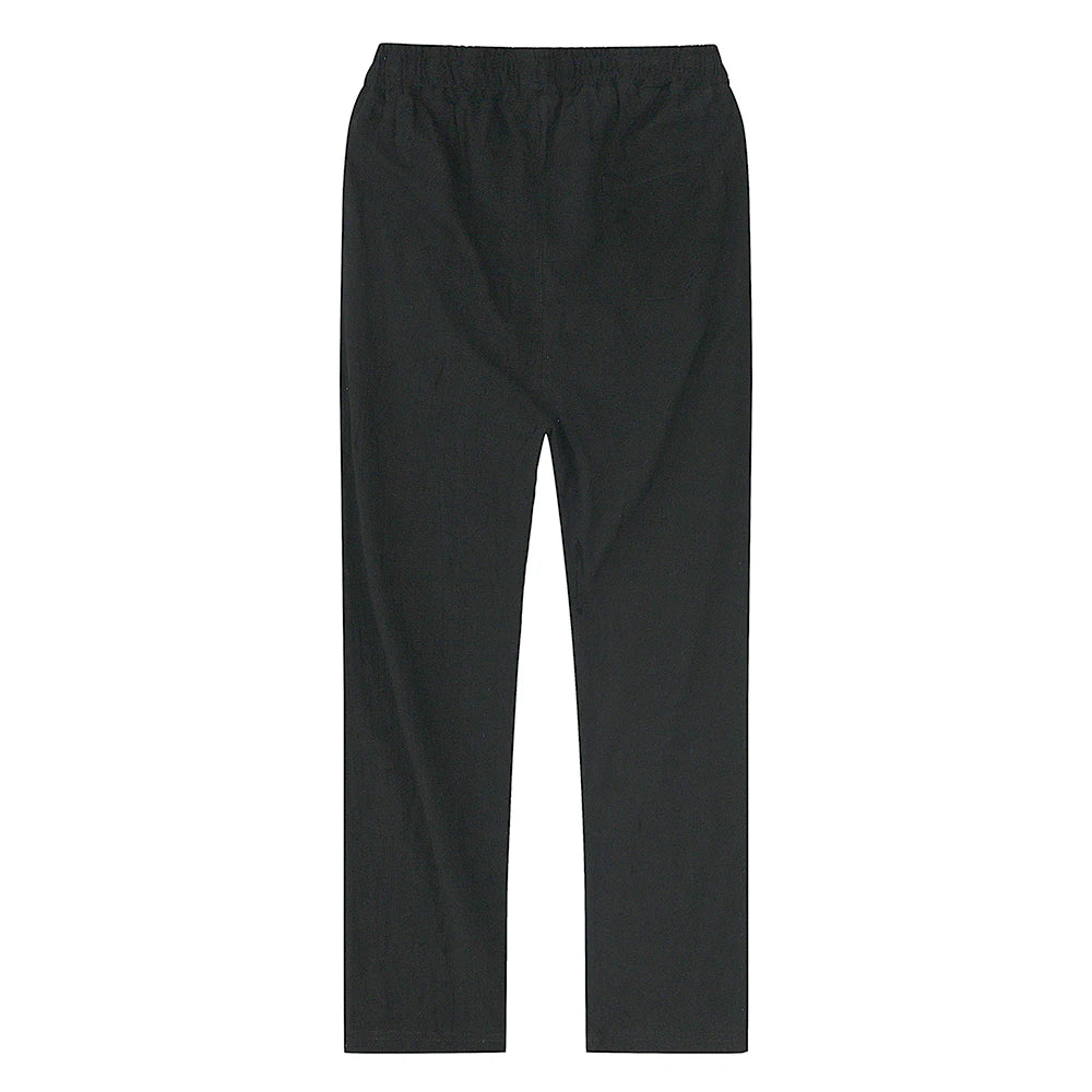 Men's Cotton Linen Pants Male Autumn New Breathable Solid Color Linen Trousers Fitness Streetwear S-3XL